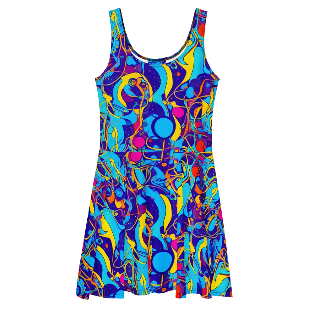 Spectral Tangle on Skater Dress — Front
