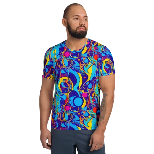 Spectral Tangle on a Men's Athletic T-Shirt