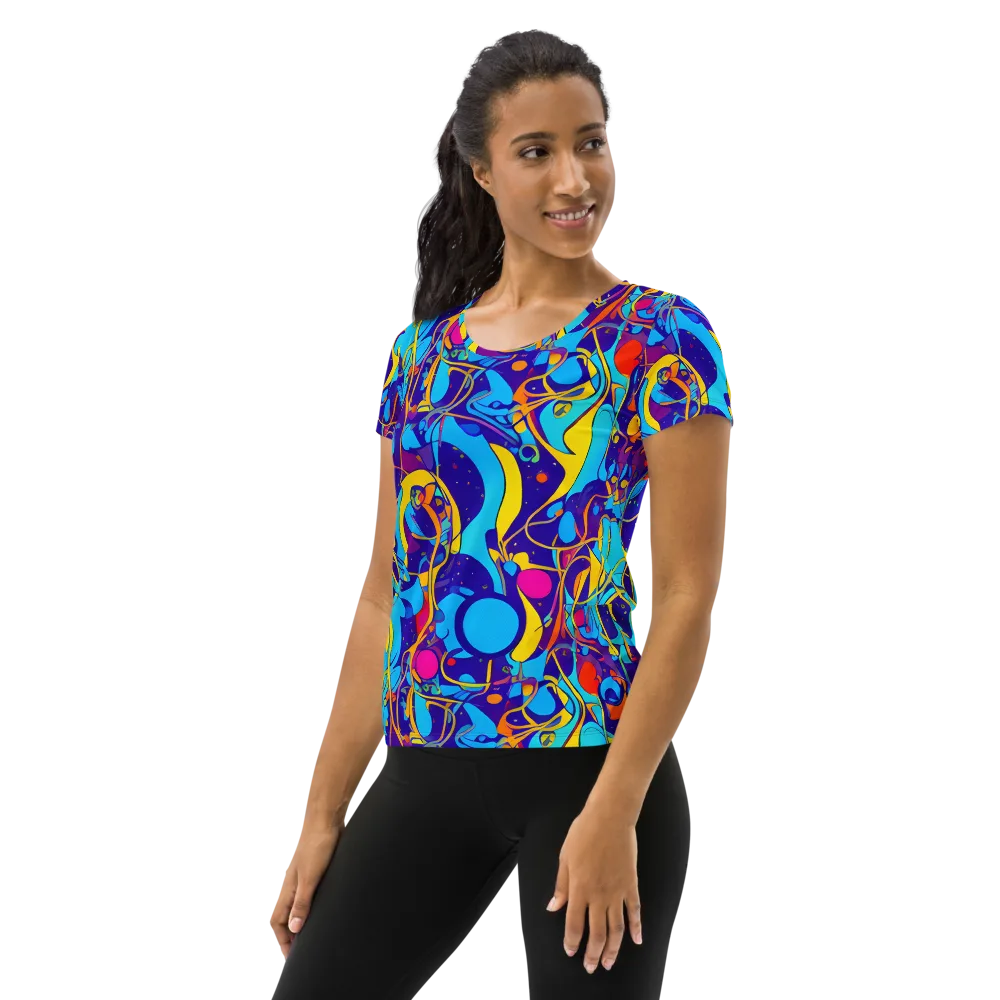 Spectral Tangle on Women's Athletic T-Shirt — Left