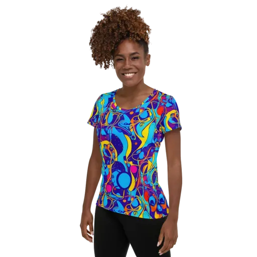 Spectral Tangle on a Women's Athletic T-Shirt