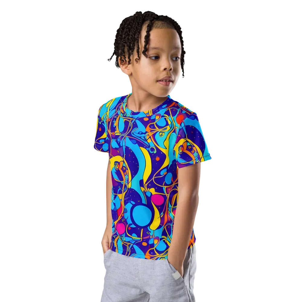 Spectral Tangle on Kids Crew Neck T-Shirt — Left Front
