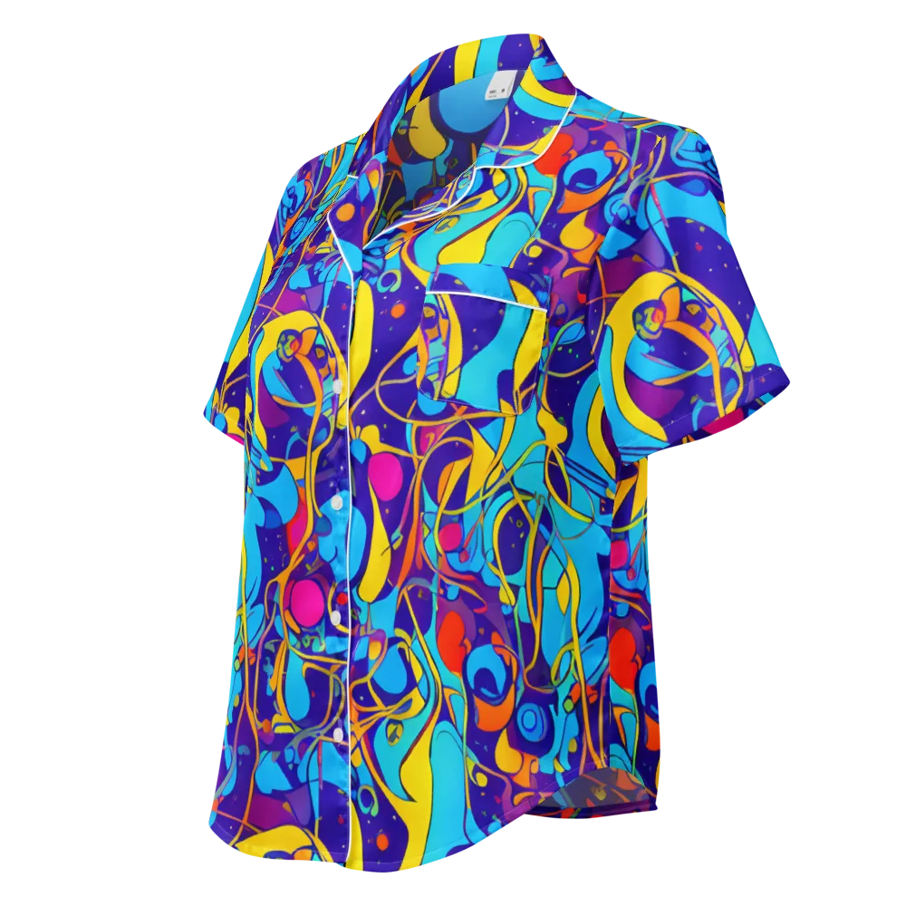 Spectral Tangle on Women's Short Sleeve Pajama Top — Left Front