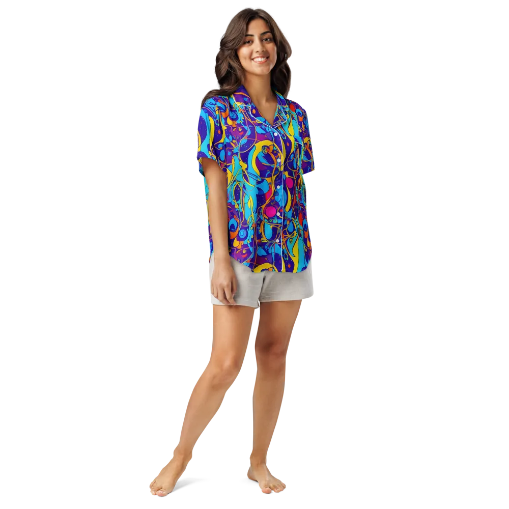 Spectral Tangle on Women's Short Sleeve Pajama Top — Front