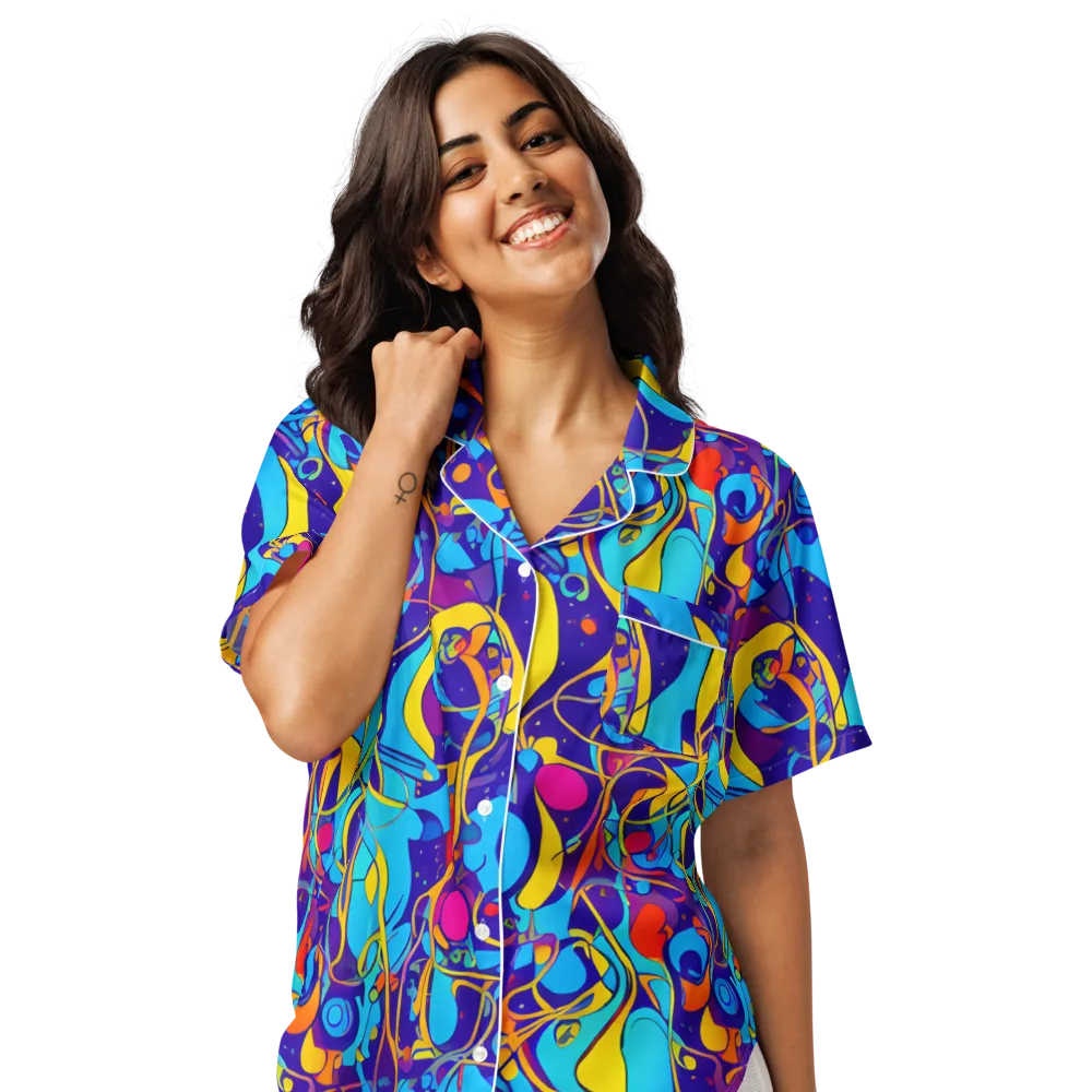 Spectral Tangle on Women's Short Sleeve Pajama Top — Front