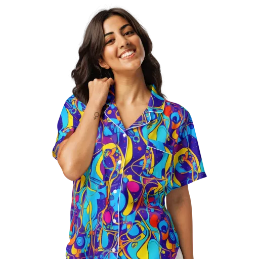 Spectral Tangle on a Women's Short Sleeve Pajama Top