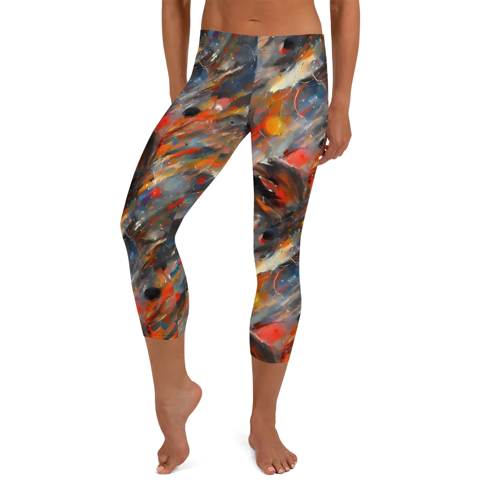 Kohn's Whirl on Capri Leggings — Front