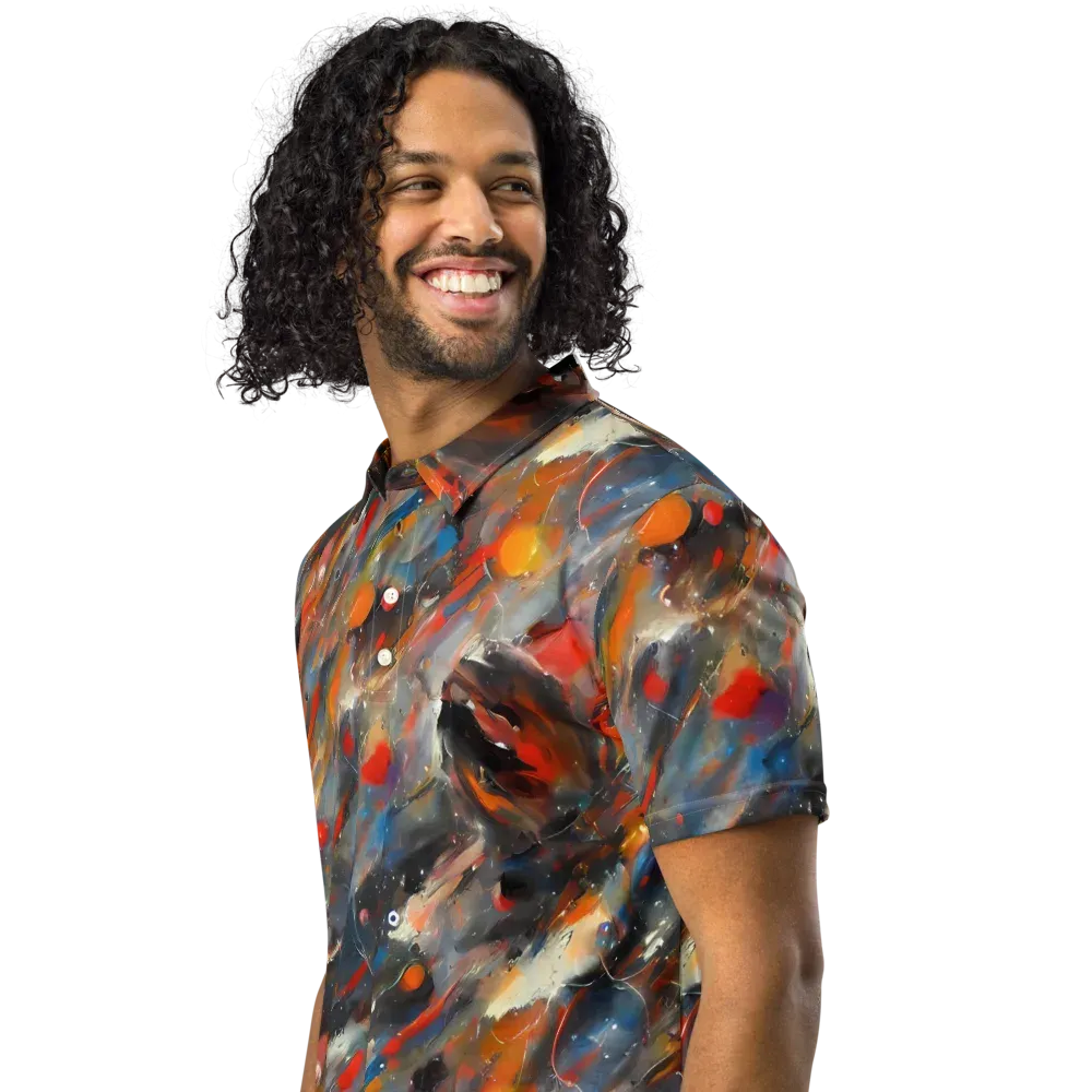 Kohn's Whirl on Men's Slim Fit Polo Shirt — Left Front