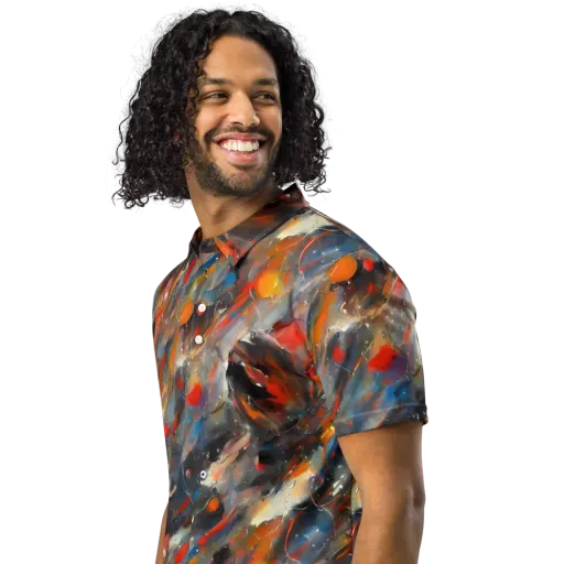 Kohn's Whirl on a Men's Slim Fit Polo Shirt
