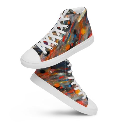 Kohn's Whirl on a Men's High Top Canvas Shoes