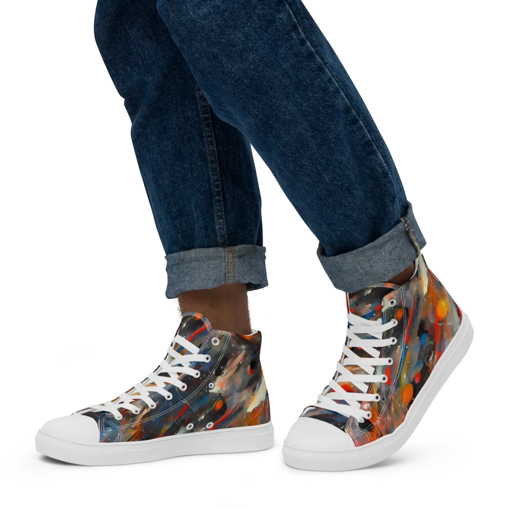 Kohn's Whirl on Men's High Top Canvas Shoes — Left