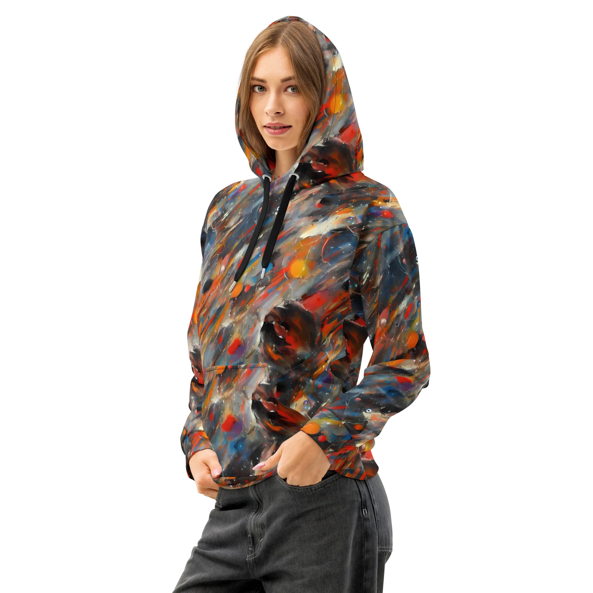Kohn's Whirl on Cotton Hoodie — Left Front