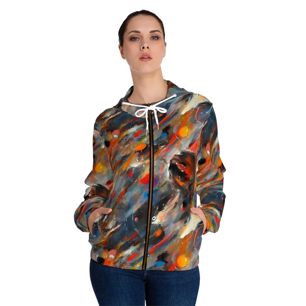 Kohn's Whirl on Women's Full-Zip Hoodie — Front On Person