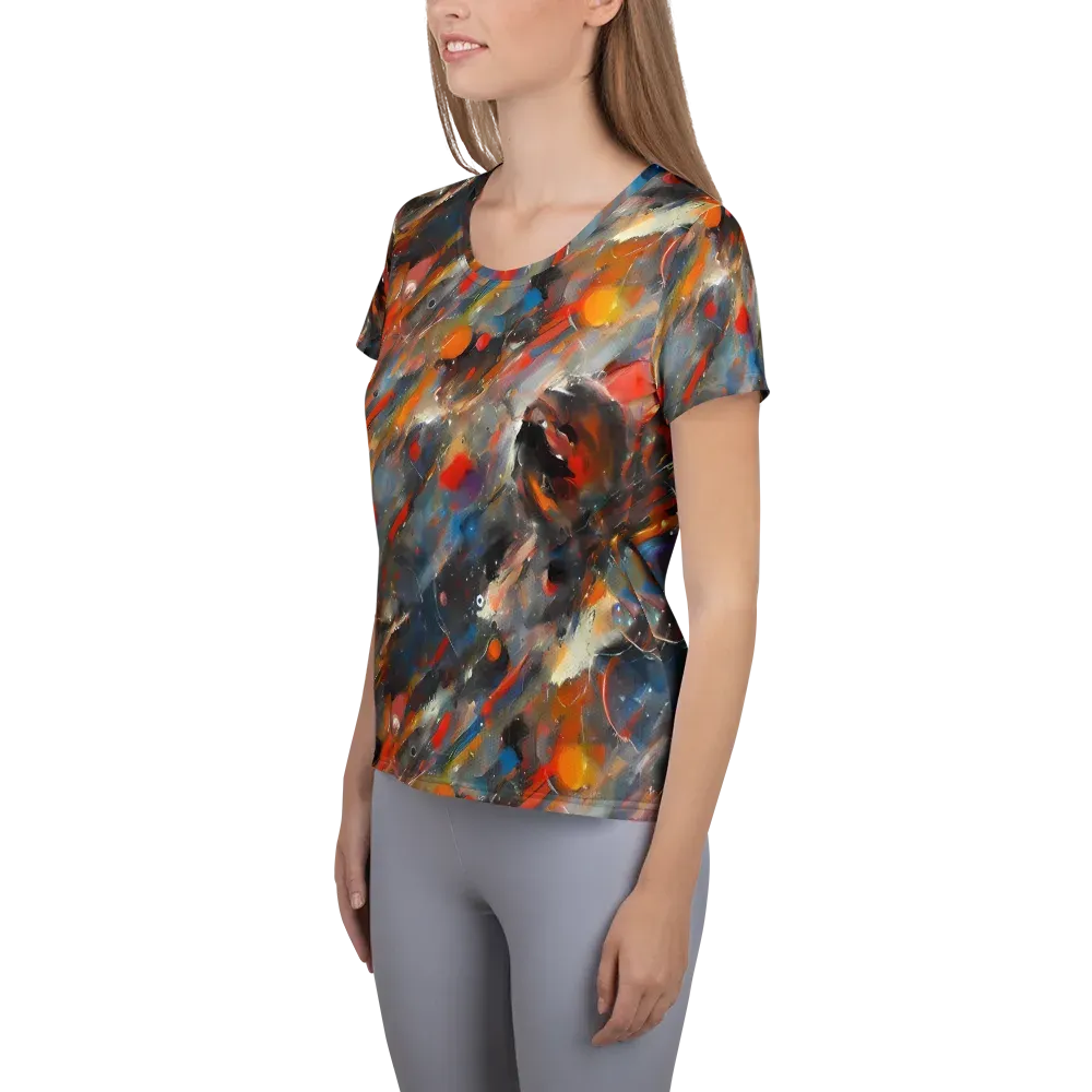 Kohn's Whirl on Women's Athletic T-Shirt — Left