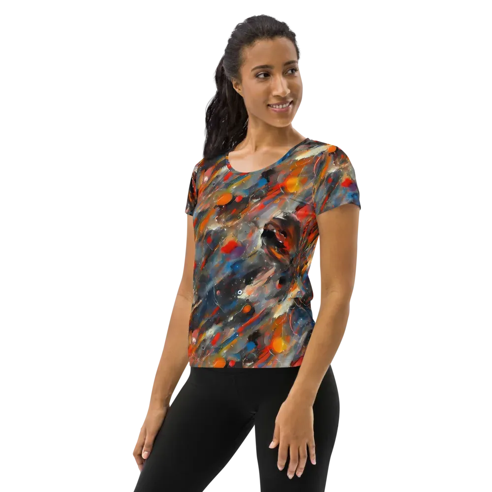 Kohn's Whirl on Women's Athletic T-Shirt — Left