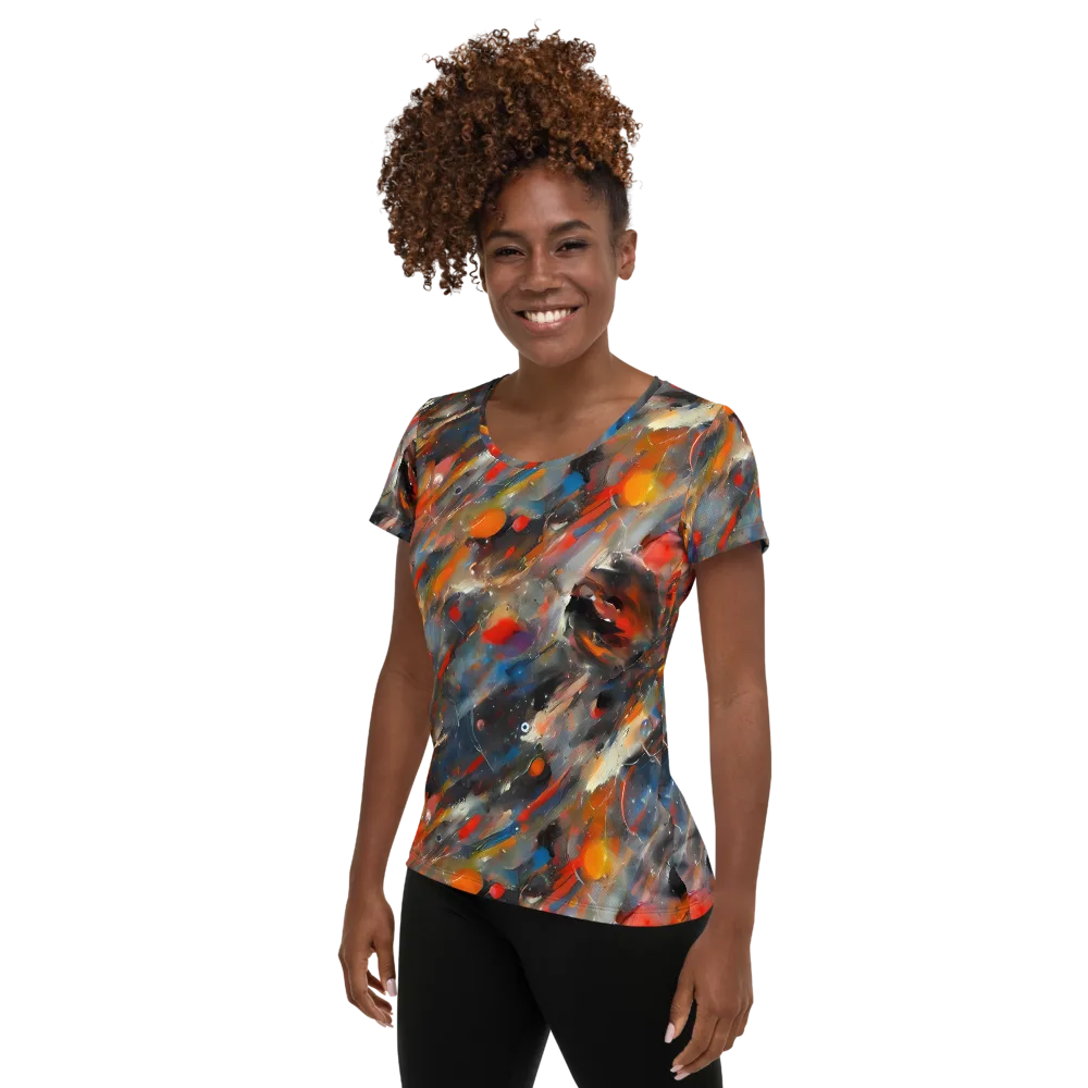 Kohn's Whirl on Women's Athletic T-Shirt — Left