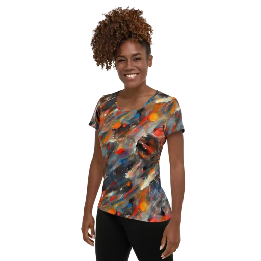 Kohn's Whirl on a Women's Athletic T-Shirt