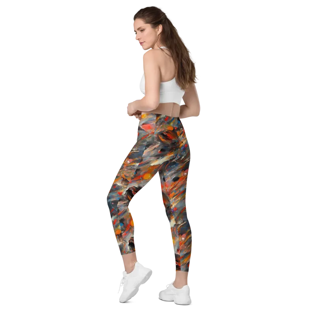 Kohn's Whirl on Leggings with Pockets — Left Back