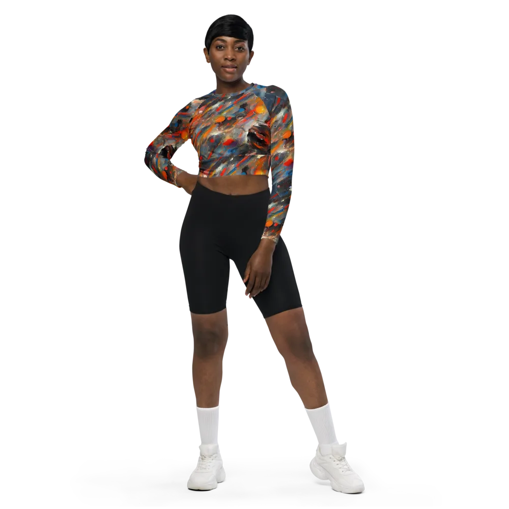 Kohn's Whirl on Long Sleeve Crop Top — Front