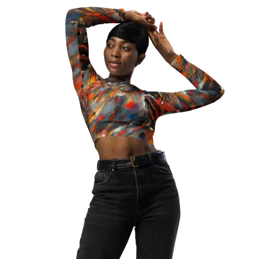 Kohn's Whirl on a Long Sleeve Crop Top