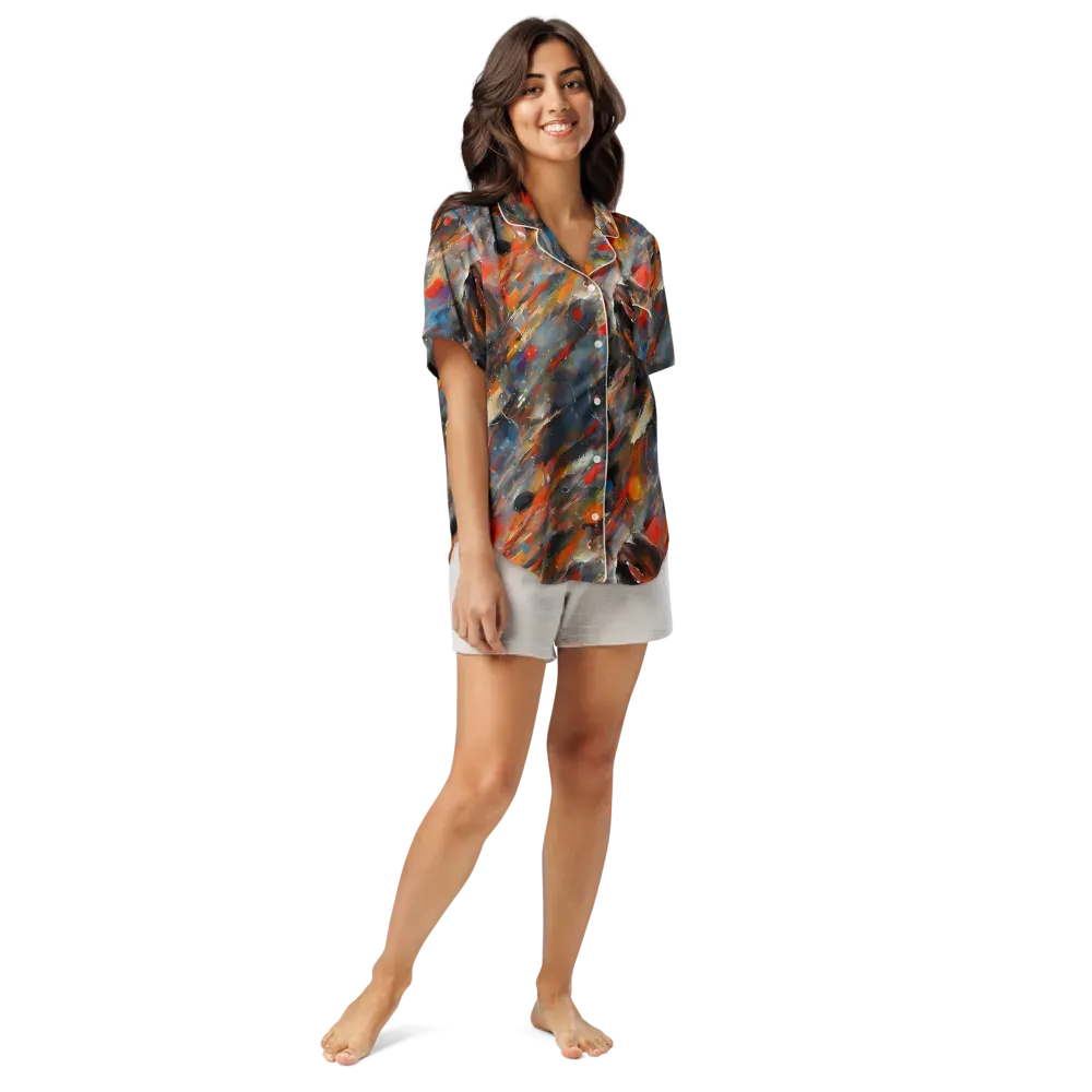 Kohn's Whirl on Women's Short Sleeve Pajama Top — Front