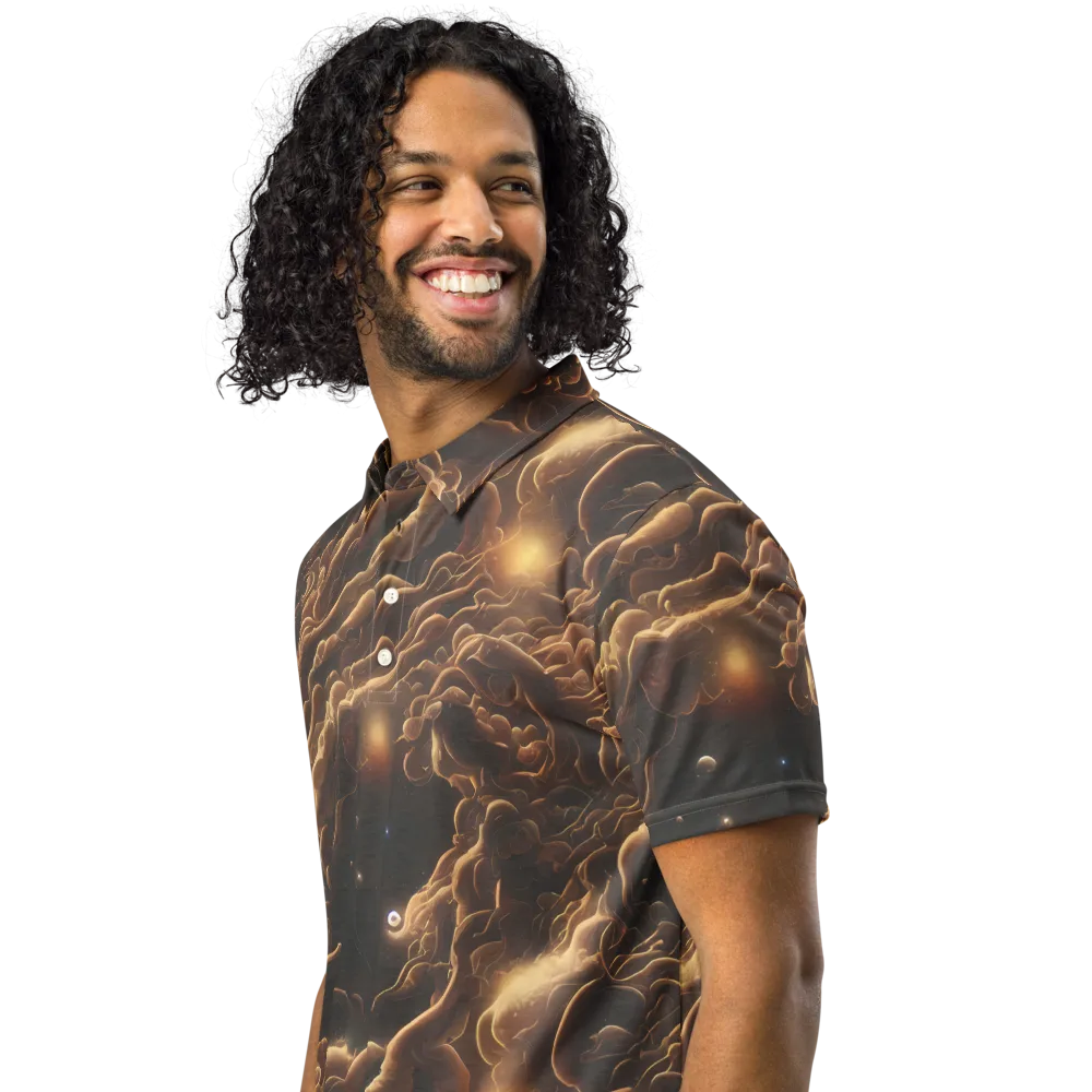 Ether Tangle on Men's Slim Fit Polo Shirt — Left Front