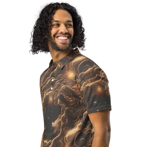 Ether Tangle on a Men's Slim Fit Polo Shirt