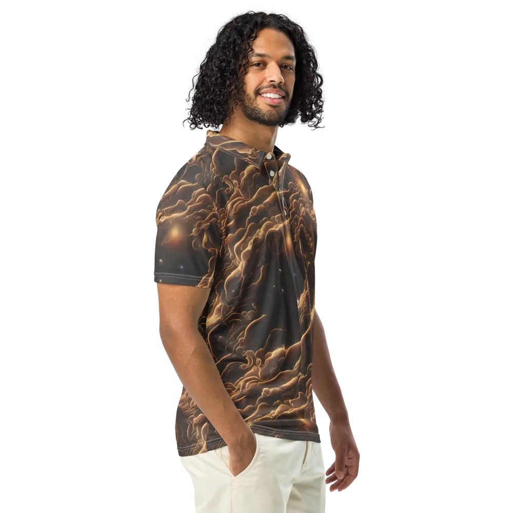 Ether Tangle on Men's Slim Fit Polo Shirt — Right Front