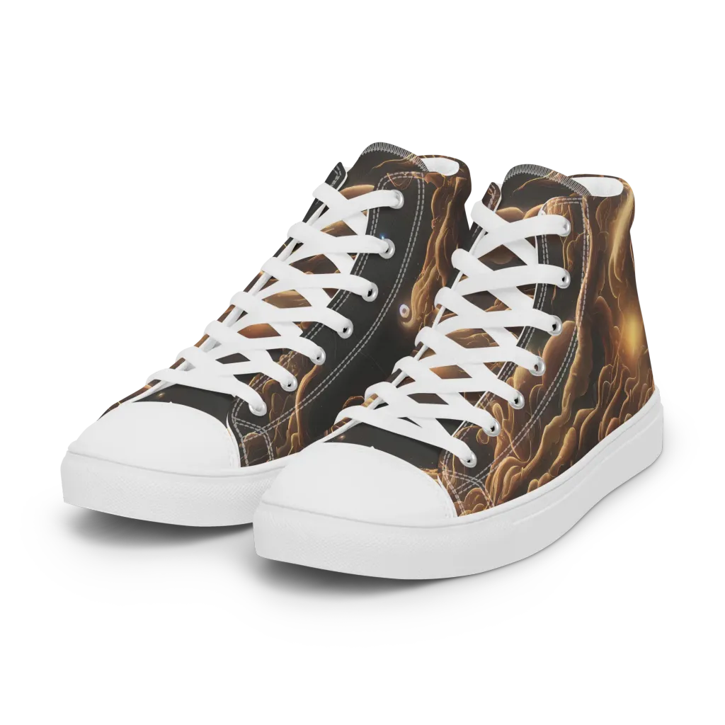 Ether Tangle on Women's High Top Canvas Shoes — Left Front