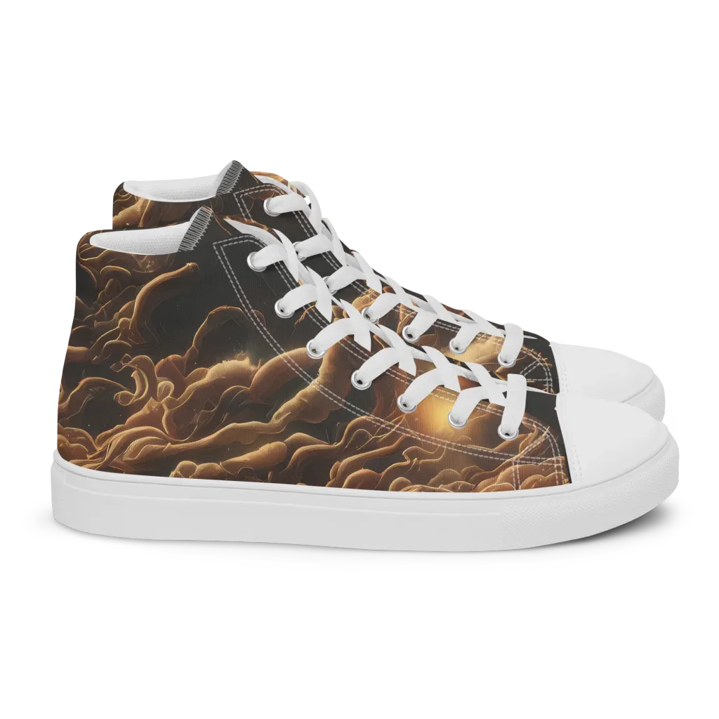 Ether Tangle on Women's High Top Canvas Shoes — Right