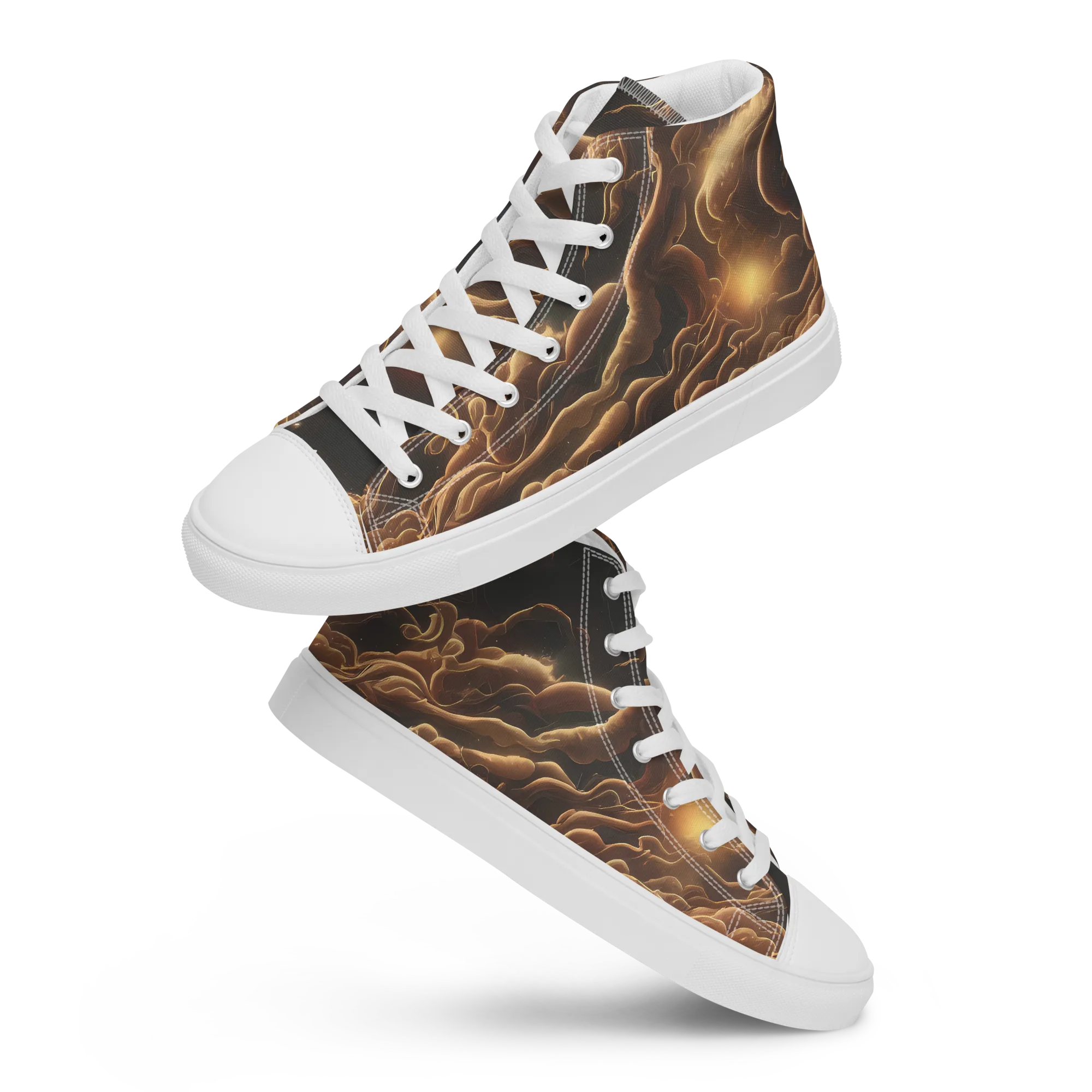 Ether Tangle on Women's High Top Canvas Shoes — Front