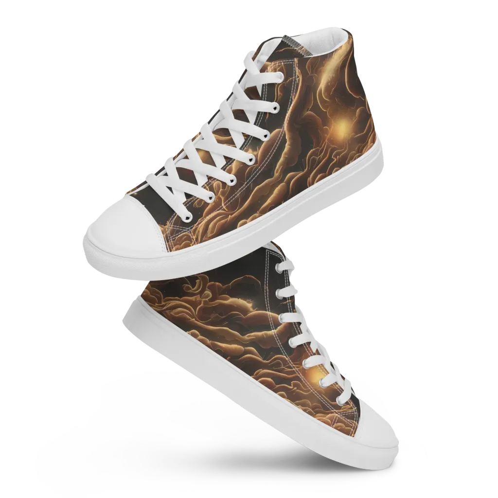 Ether Tangle on Women's High Top Canvas Shoes — Front