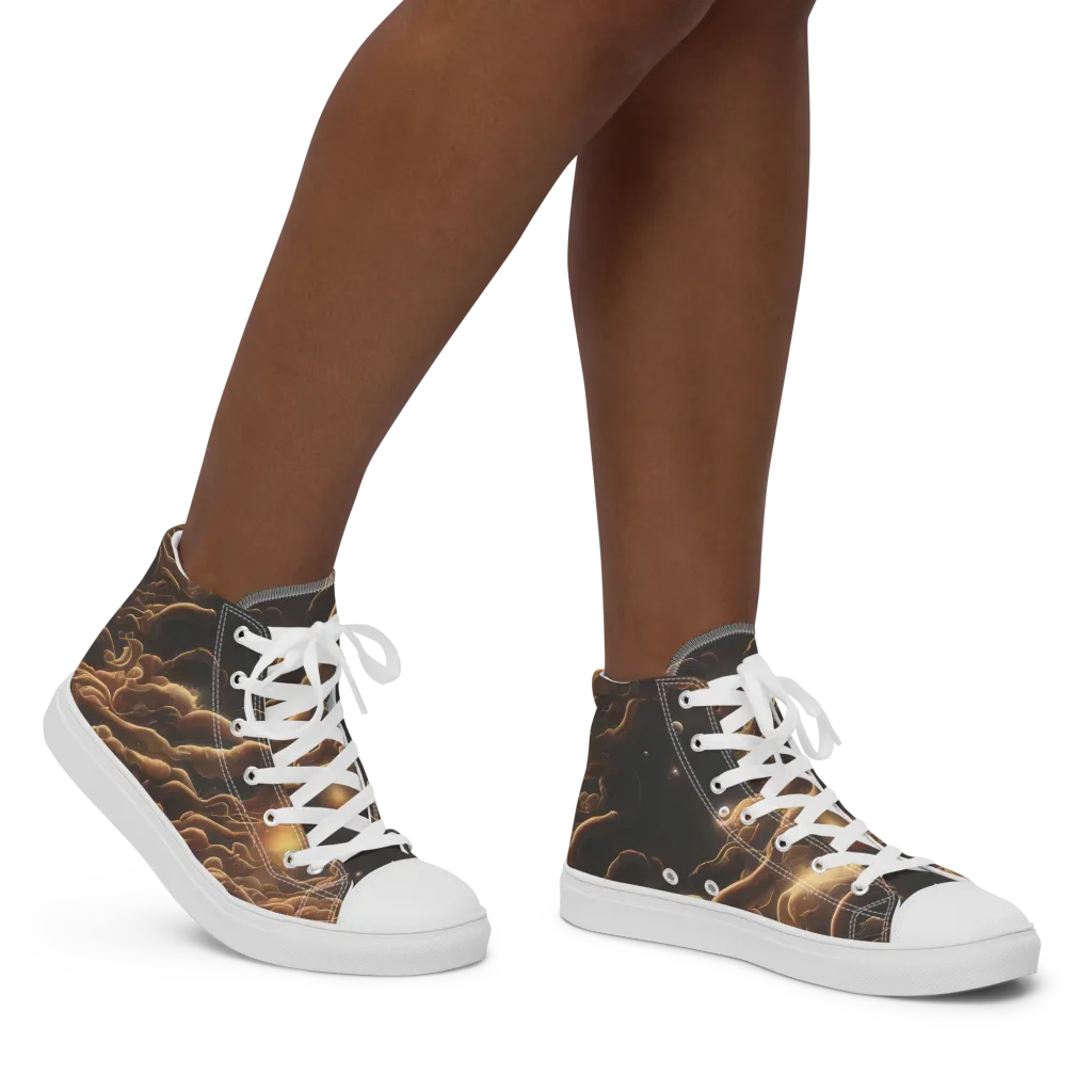 Ether Tangle on Women's High Top Canvas Shoes — Right