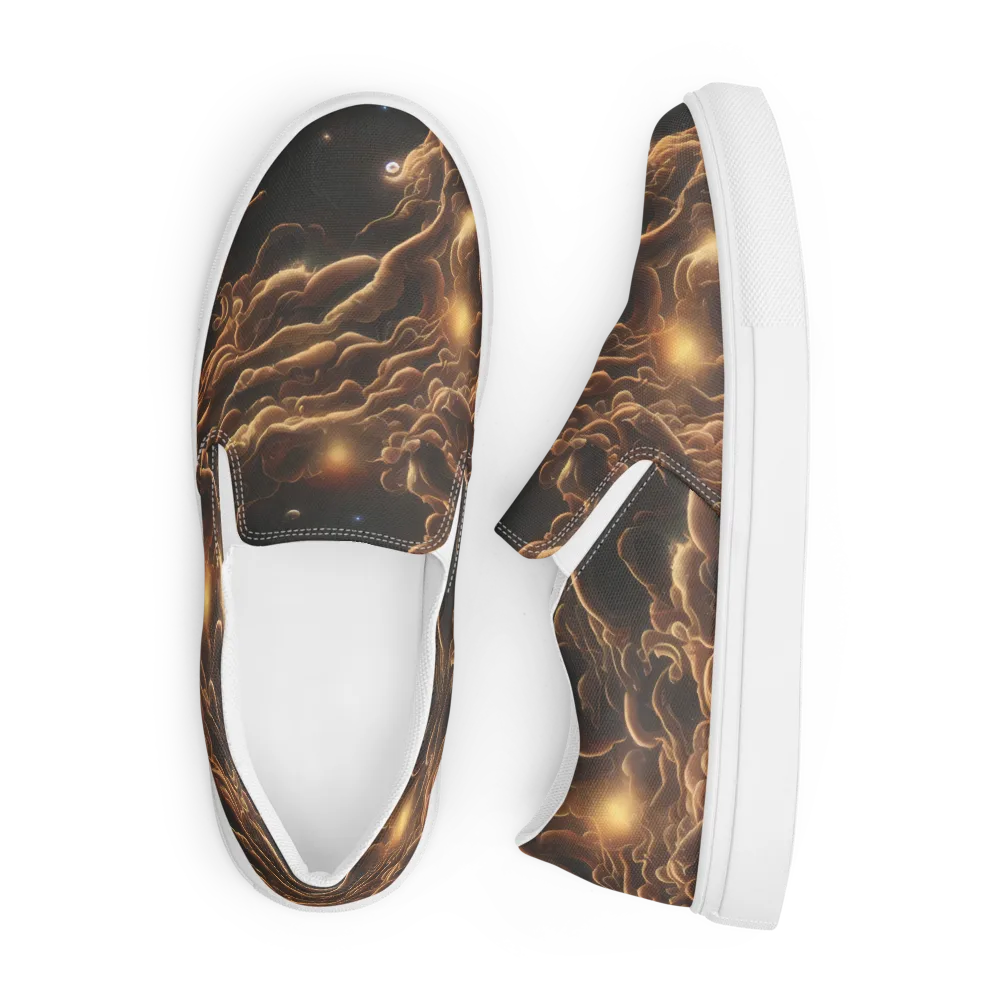 Ether Tangle on Men's Slip-On Canvas Shoes — Front