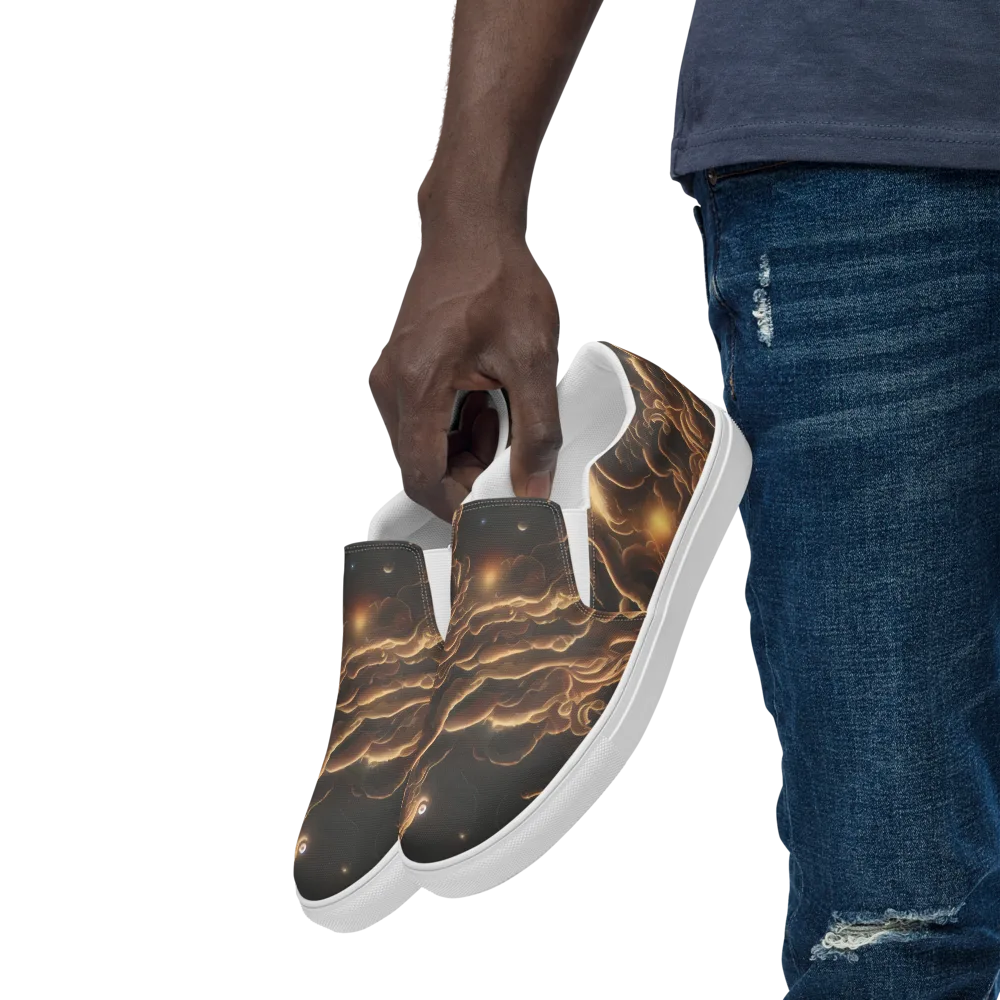Ether Tangle on Men's Slip-On Canvas Shoes — Left Front