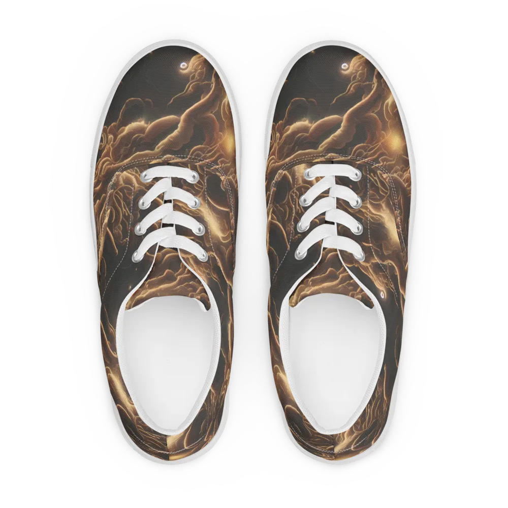 Ether Tangle on Men's Lace-Up Canvas Shoes — Front