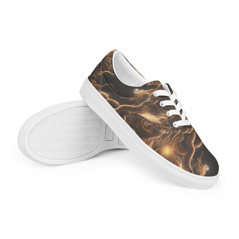 Ether Tangle on Men's Lace-Up Canvas Shoes — Right Front