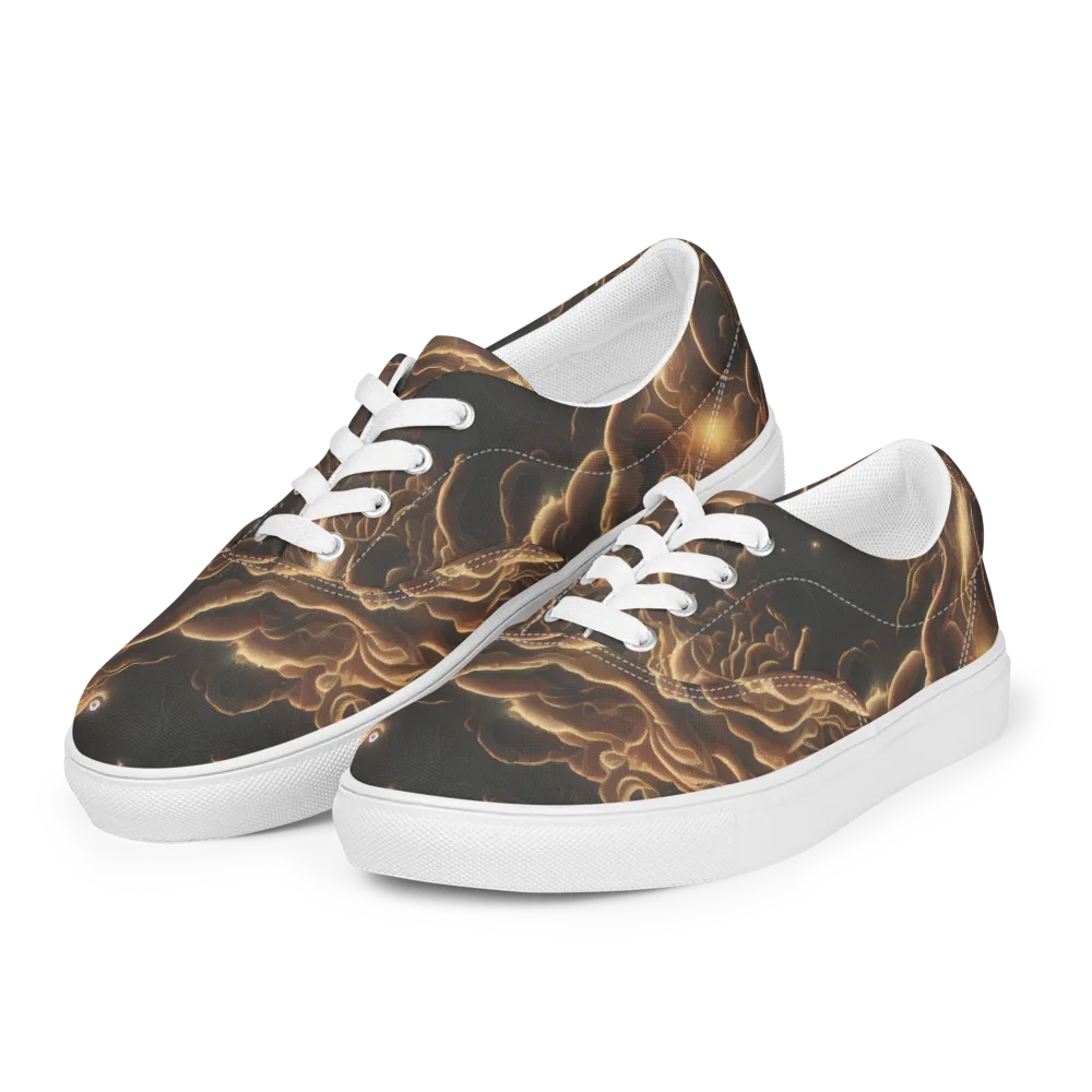 Ether Tangle on Men's Lace-Up Canvas Shoes — Left Front