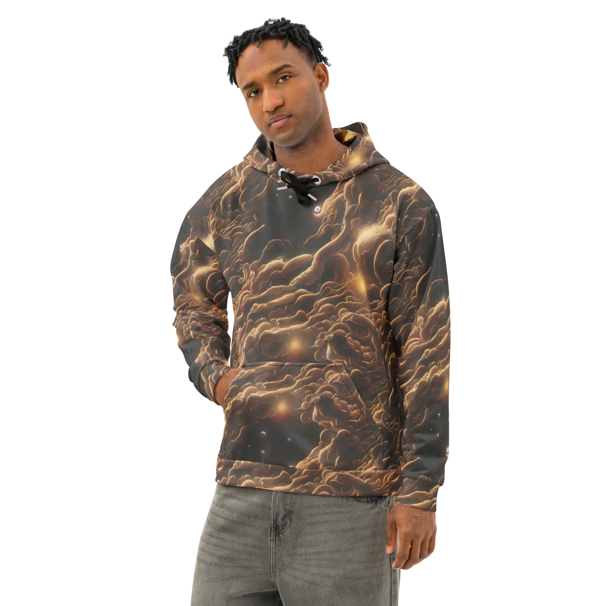 Ether Tangle on Cotton Hoodie — Left Front