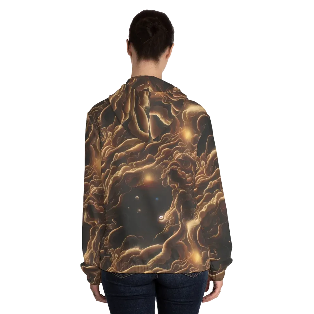 Ether Tangle on Women's Full-Zip Hoodie — Back On Person