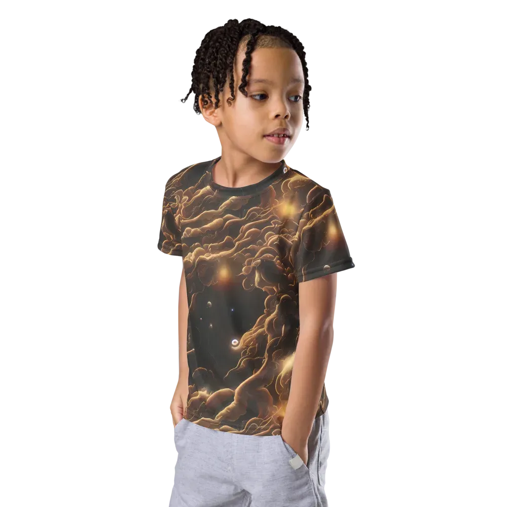 Ether Tangle on Kids Crew Neck T-Shirt — Left Front