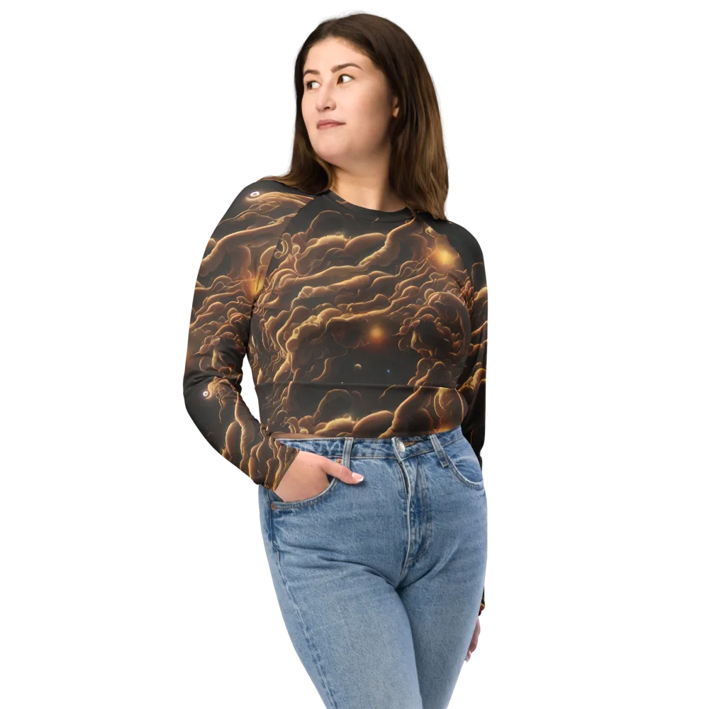 Ether Tangle on Long Sleeve Crop Top — Front