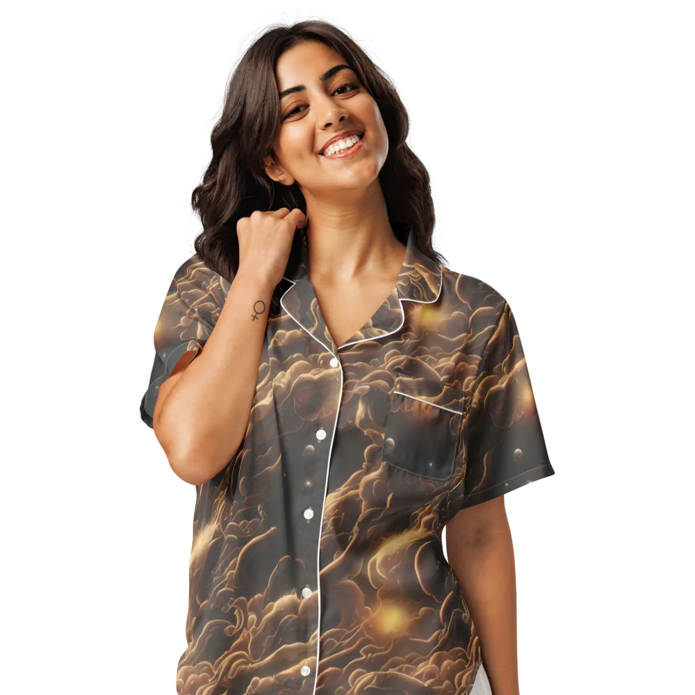 Ether Tangle on Women's Short Sleeve Pajama Top — Front