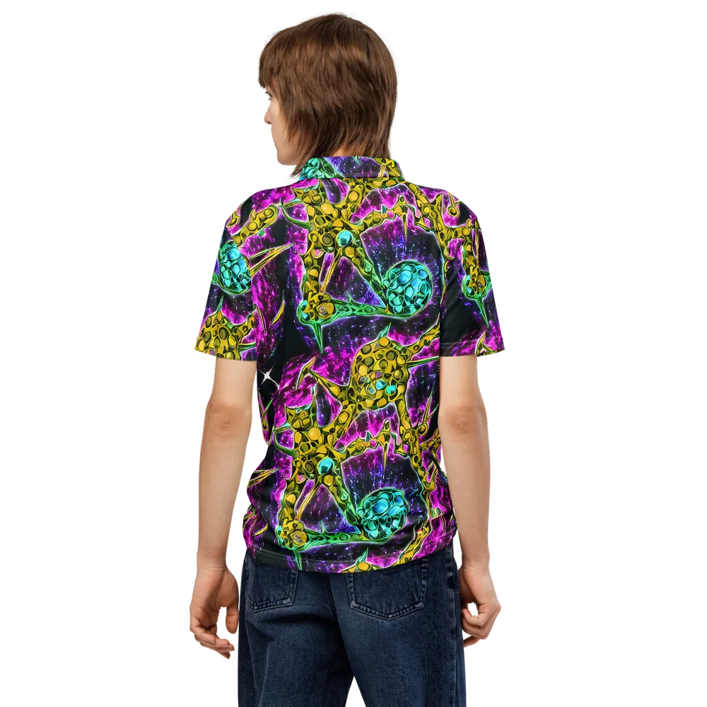 Adolf's Aura on Men's Slim Fit Polo Shirt — Back
