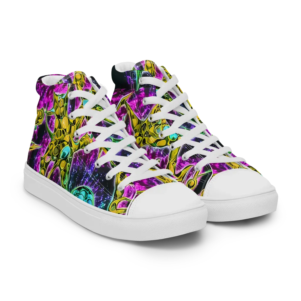 Adolf's Aura on Men's High Top Canvas Shoes — Right Front