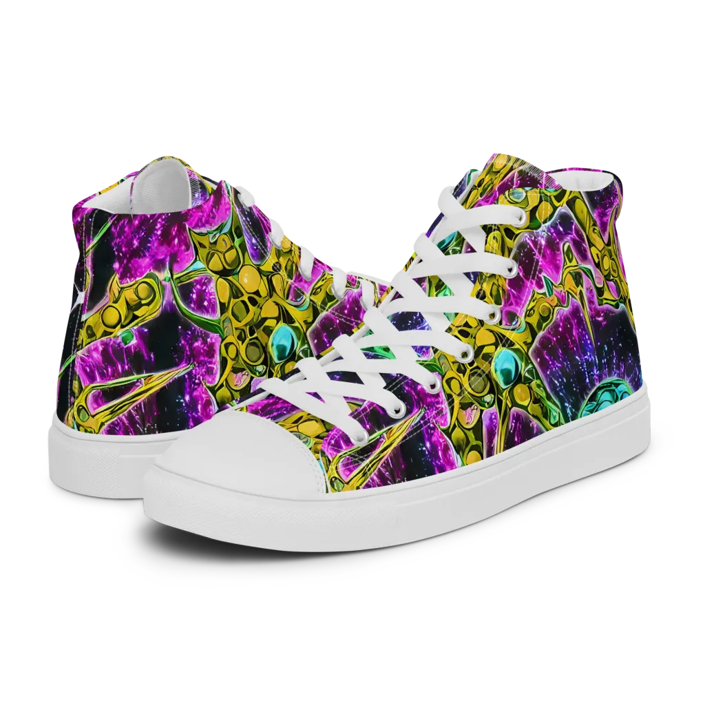 Adolf's Aura on Men's High Top Canvas Shoes — Left