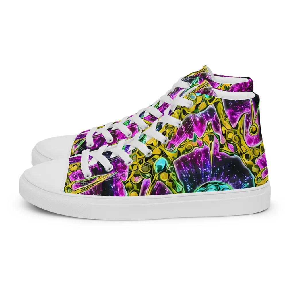 Adolf's Aura on Women's High Top Canvas Shoes — Left