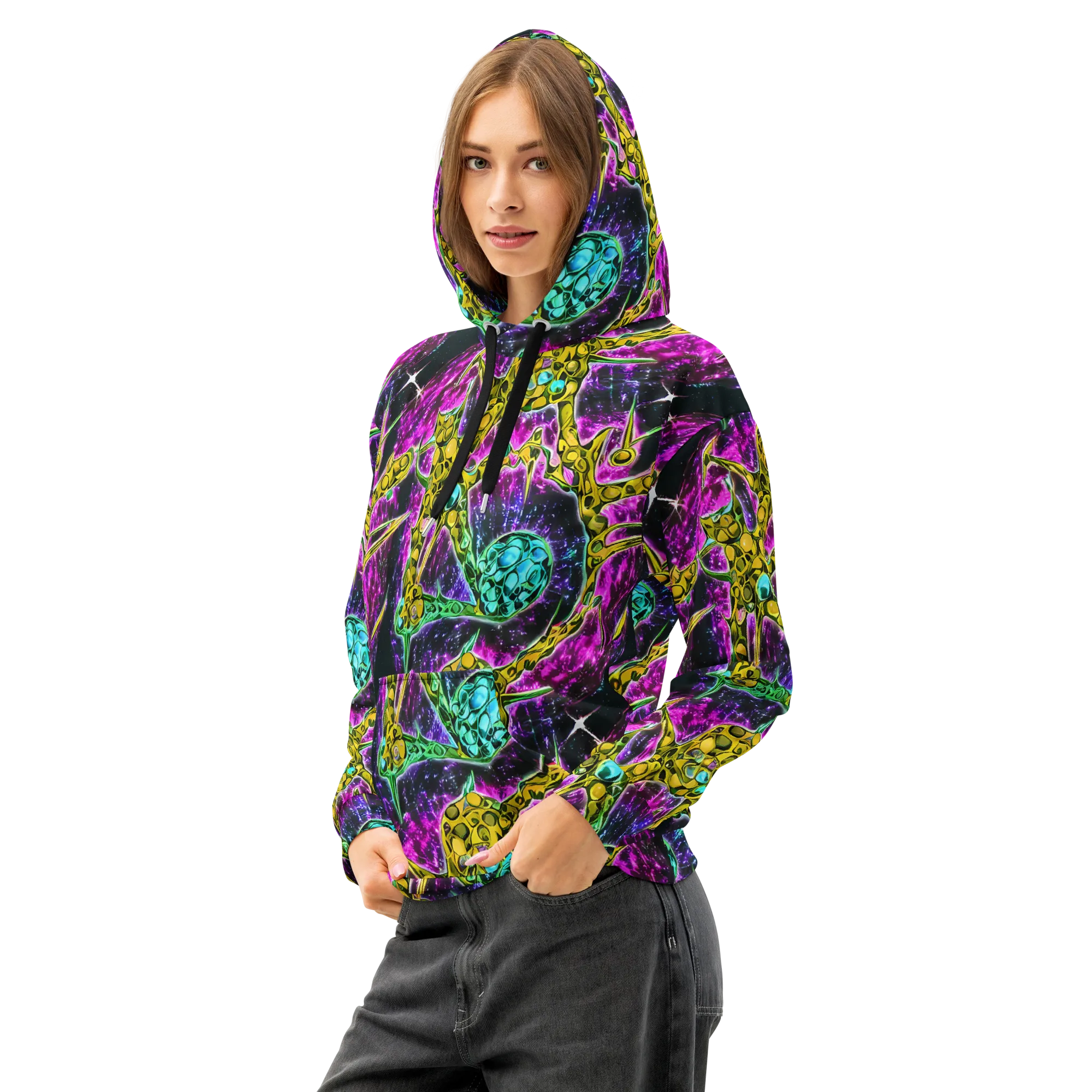 Adolf's Aura on Cotton Hoodie — Left Front