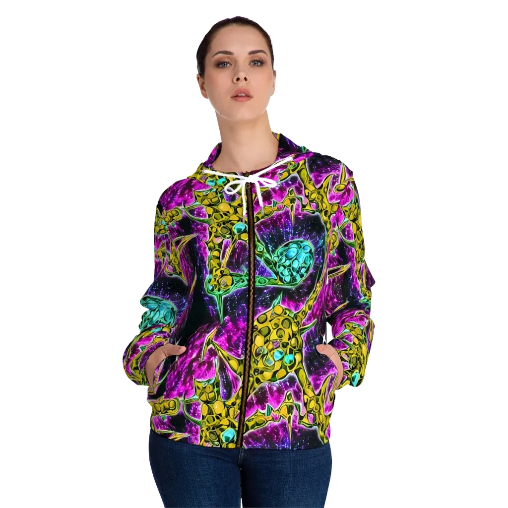 Adolf's Aura on Women's Full-Zip Hoodie — Front On Person
