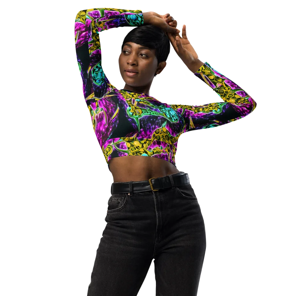 Adolf's Aura on Long Sleeve Crop Top — Front