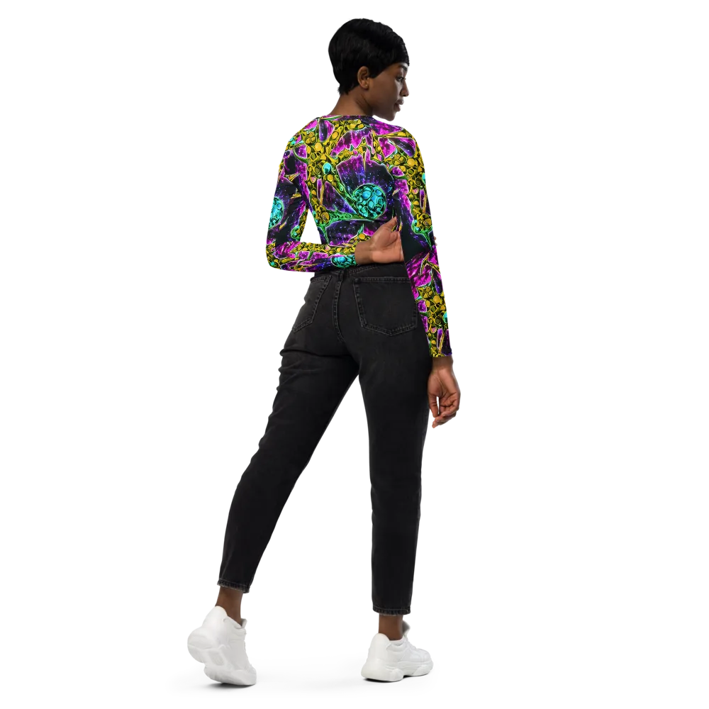 Adolf's Aura on Long Sleeve Crop Top — Right Back